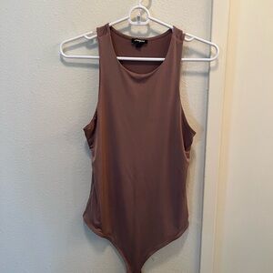 Express Brown Sleeveless Bodysuit